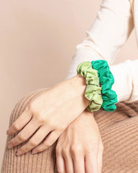 2 chouchous en soie - vert