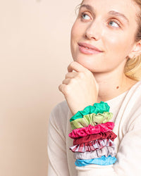 2 chouchous en soie - vert