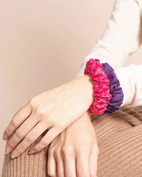 2 chouchous en soie - rose