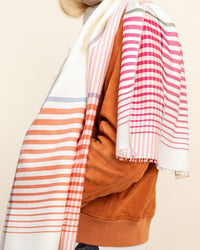 Echarpe Bahaus en soie laine cachemire écru